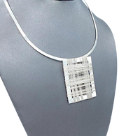 Sterling Silver Neck Cuff and Strung Rectangle Pendant set