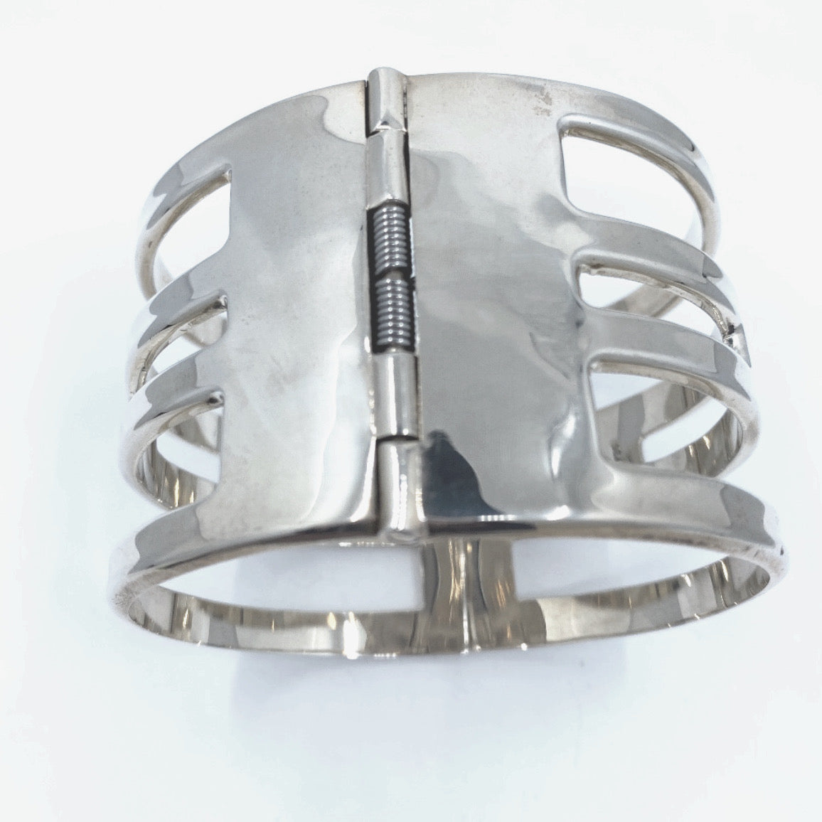 Sterling Silver Wide Spring Back Cuff Bracelet