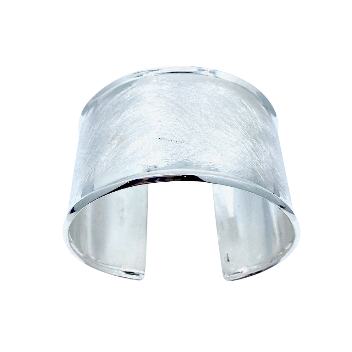 Double Finish Wide Cuff SS Bracelet