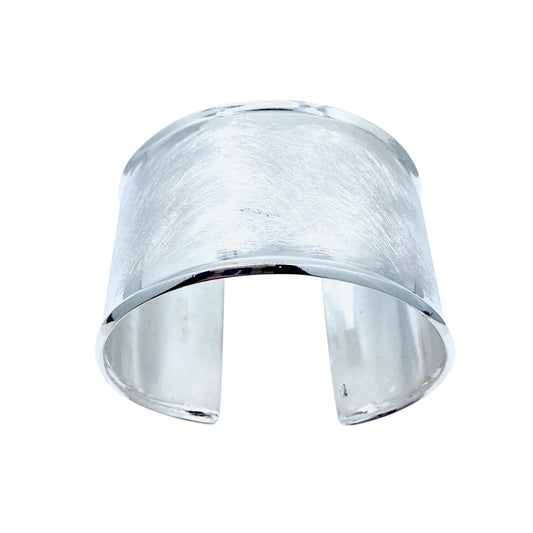 Double Finish Wide Cuff SS Bracelet