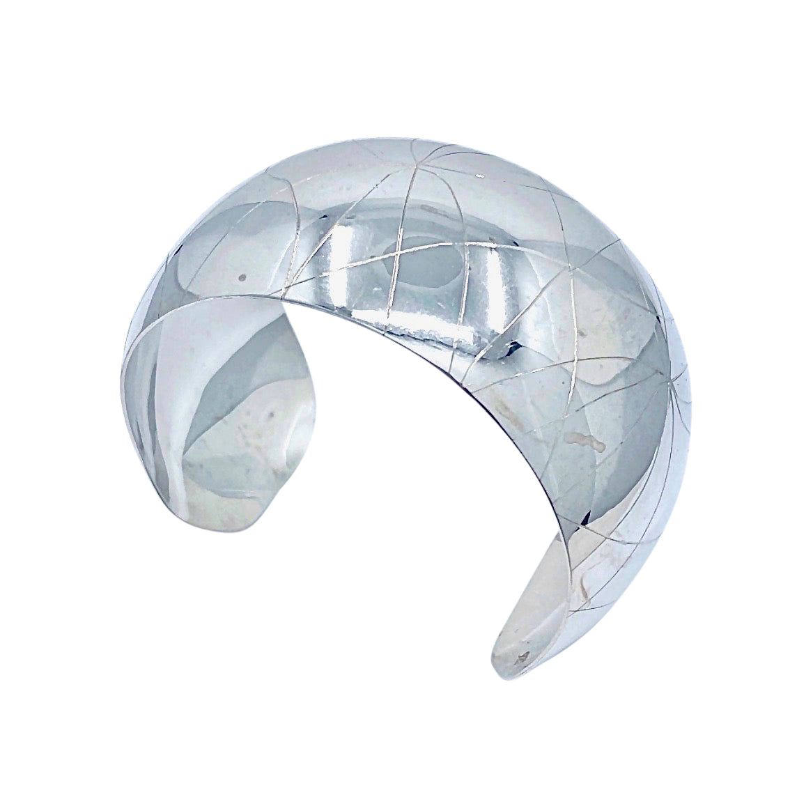 Scratched Sterling Silver Cuff Bracelet