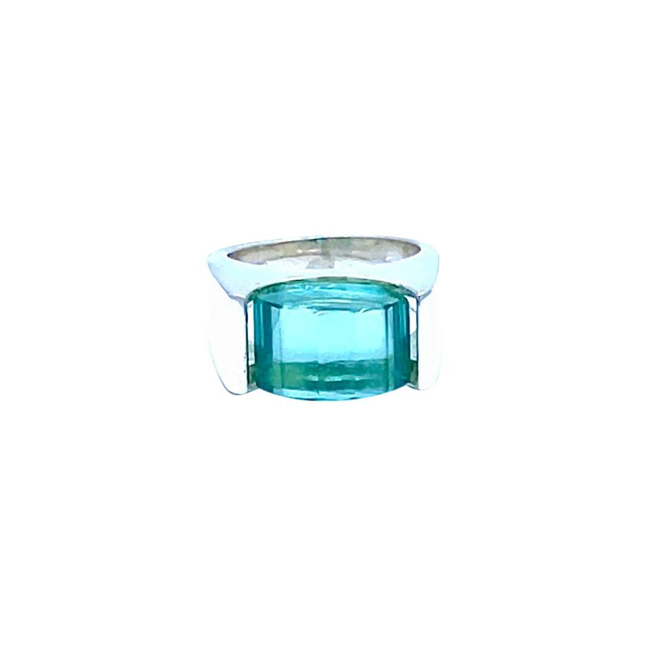 Green Quartz SS Ring