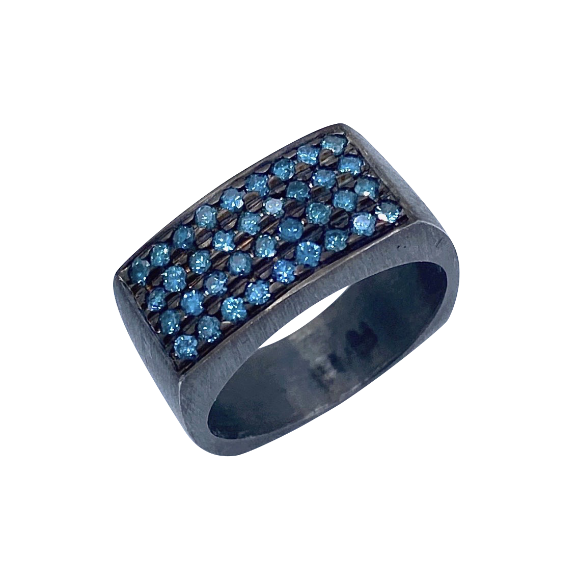 Black Rhodium and Blue Diamonds Hugo Original men’s SS  ring