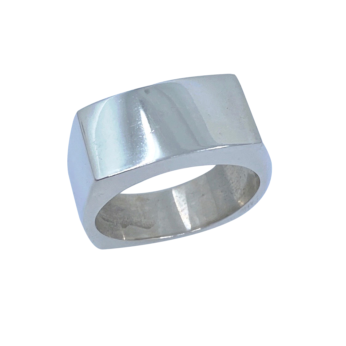 Square Brushed Finish Hugo’s Original Unisex Gold or Sterling Silver Ring