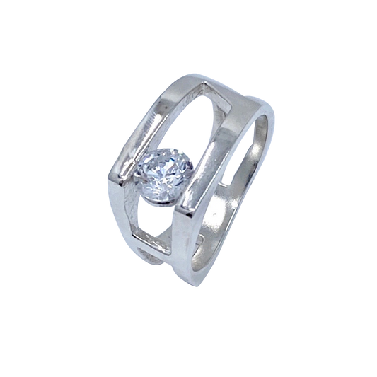 Hugo Signature CZ Sterling Silver Ring