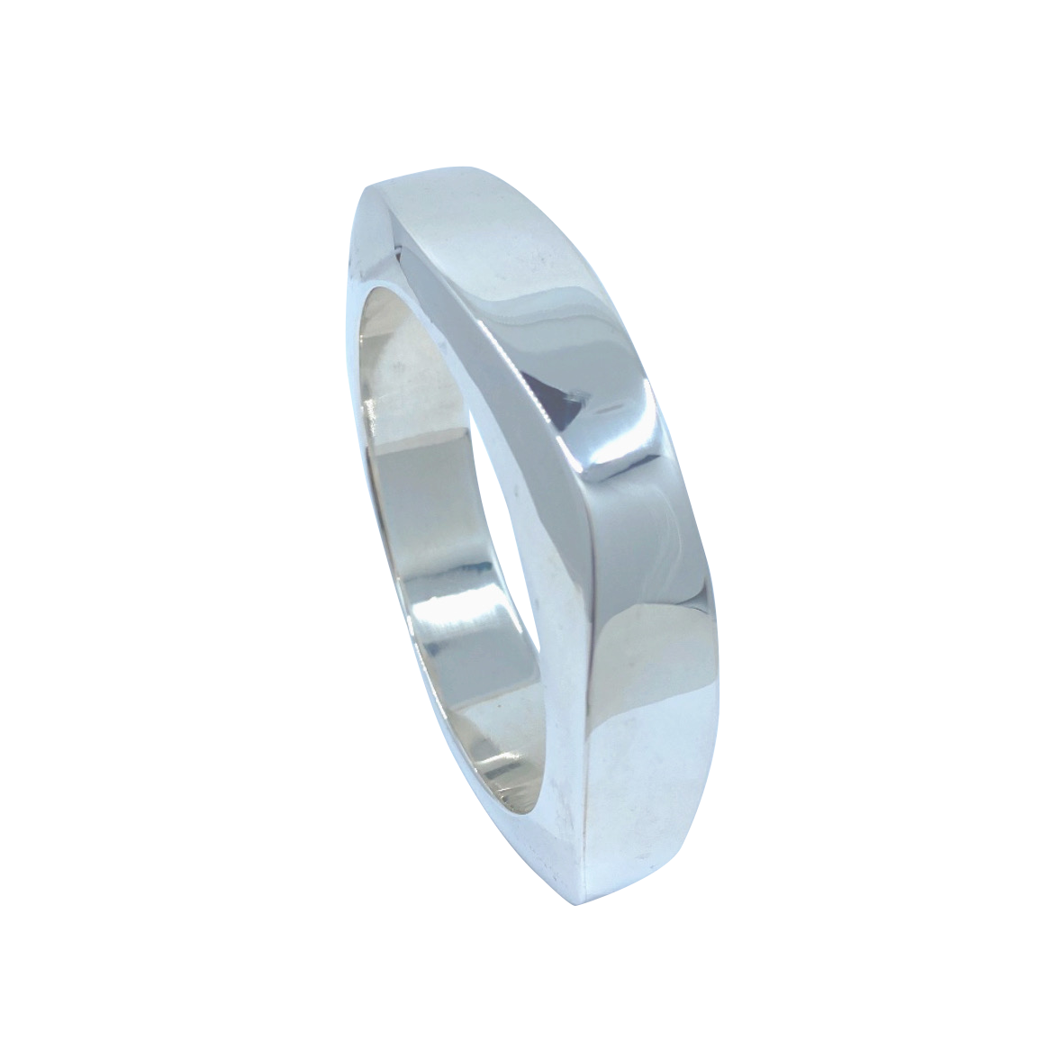 Slip-on Square Sterling Silver Bangle Bracelet