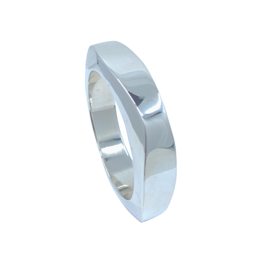 Slip-on Square Sterling Silver Bangle Bracelet