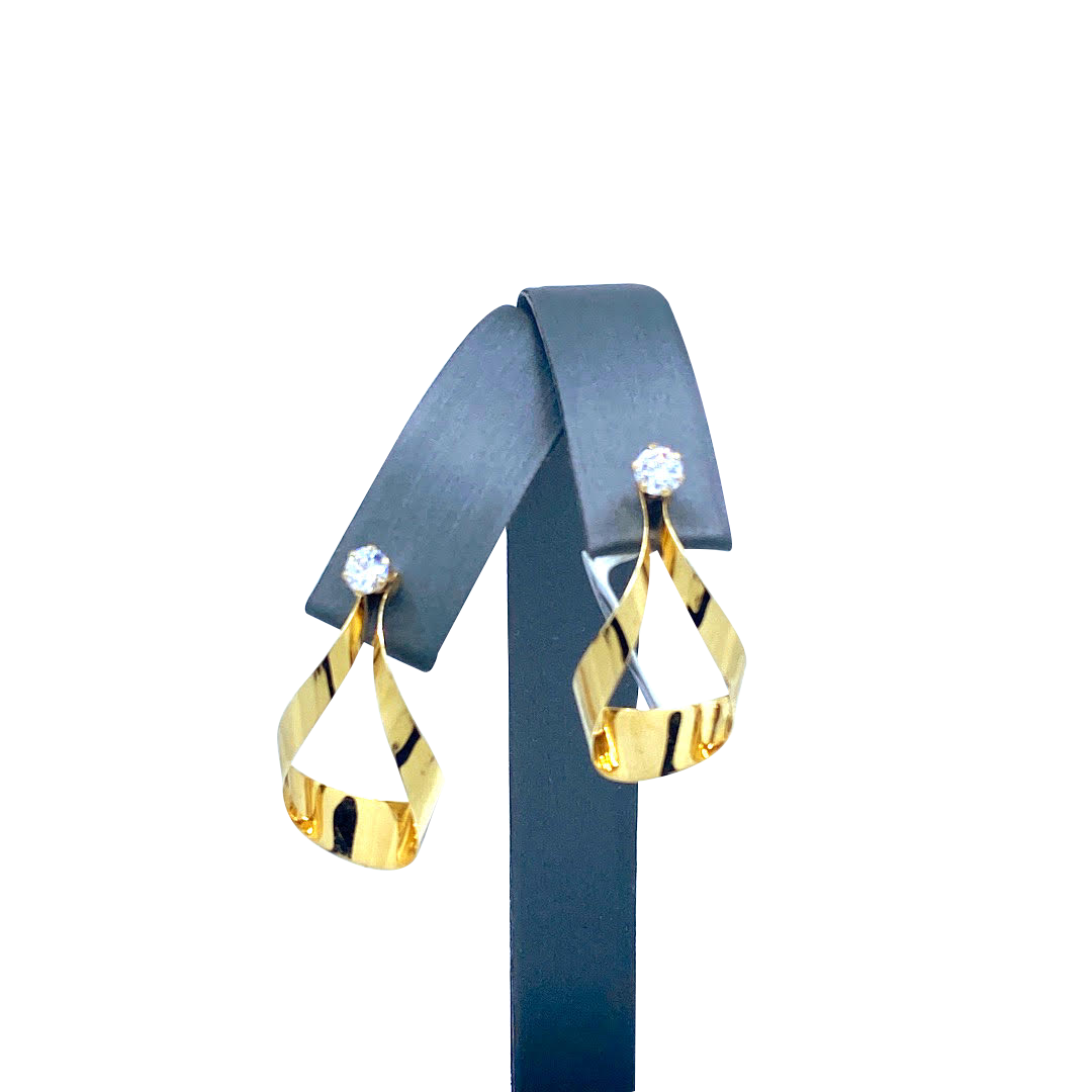 Yellow Gold Diamond Earrings