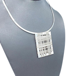Sterling Silver Neck Cuff and Strung Rectangle Pendant set