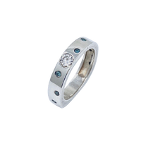 Blue and White Diamonds SS Eternity Band
