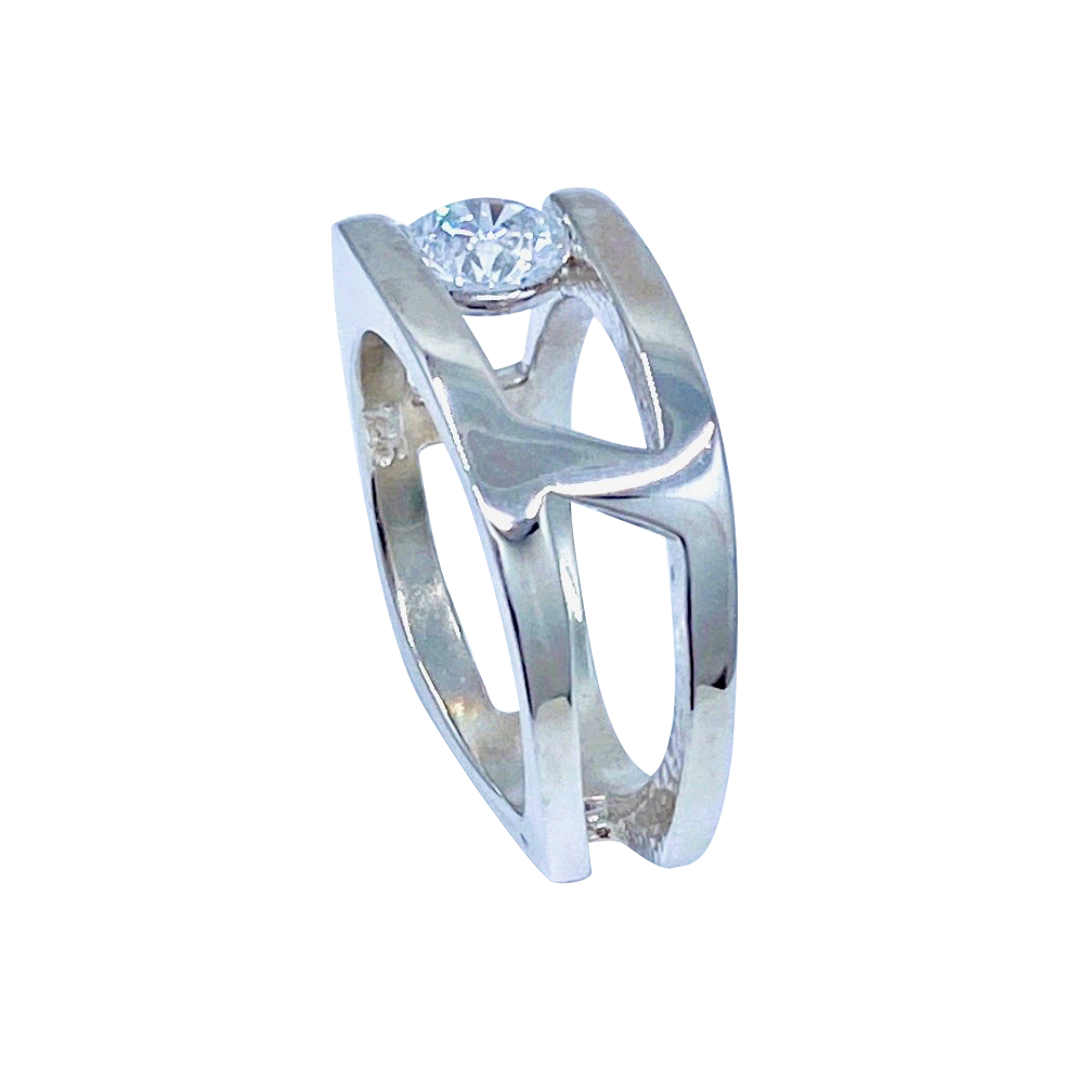 Hugo Signature CZ Sterling Silver Ring