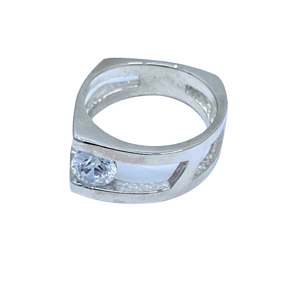 Hugo Signature CZ Sterling Silver Ring