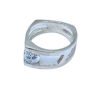 Hugo Signature CZ Sterling Silver Ring