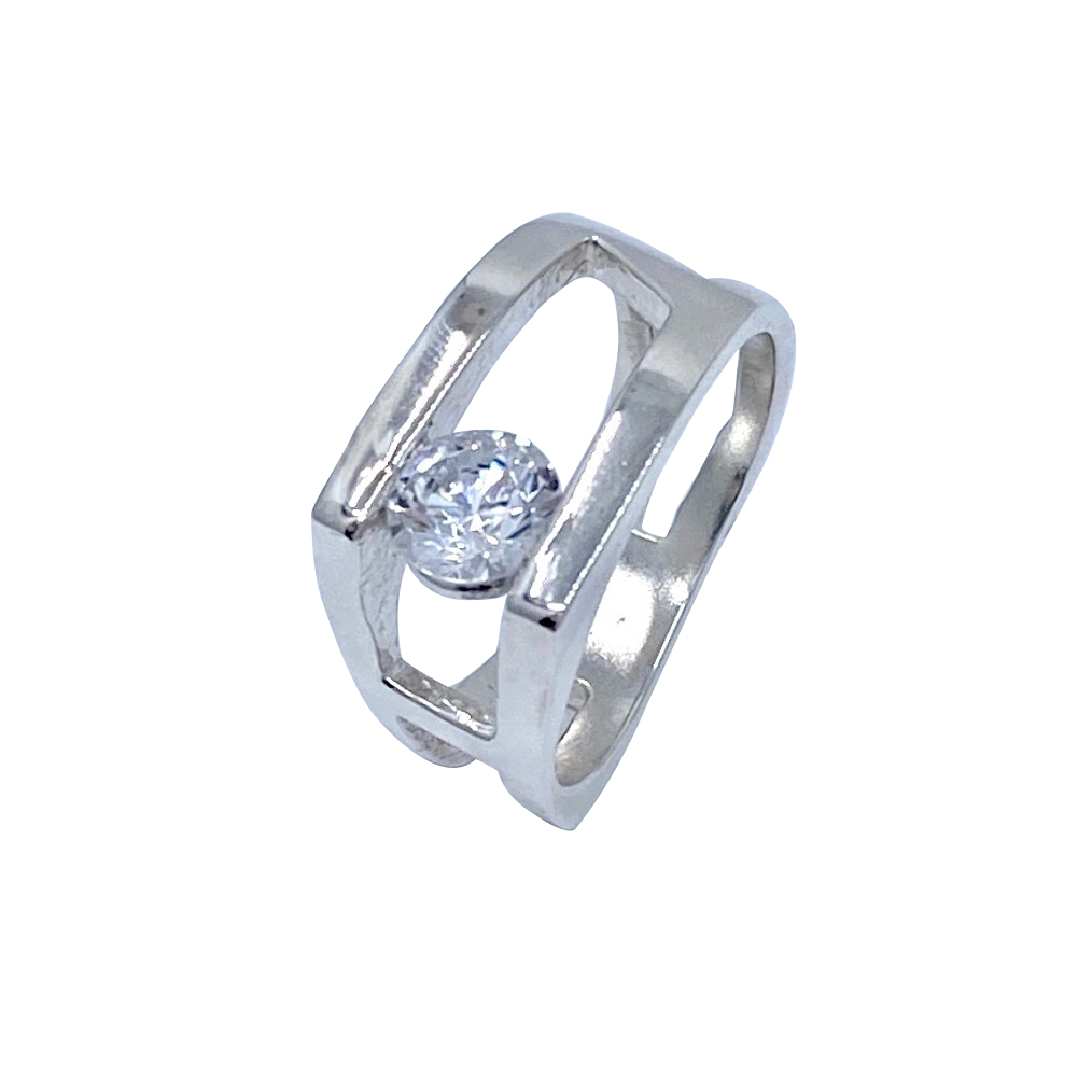 Hugo Signature CZ Sterling Silver Ring