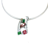Multicolored Tourmaline and Diamonds Hugo Signature Necklace