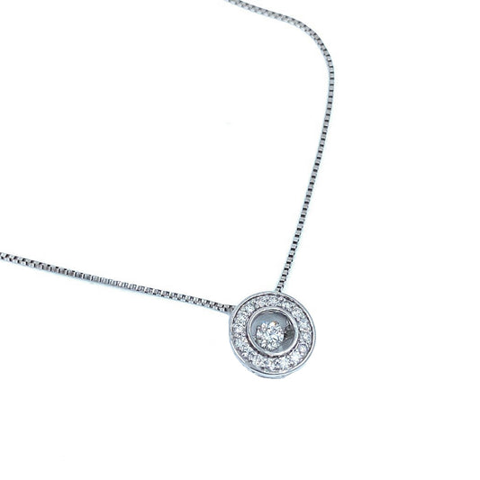Dangle Diamond White  Gold Necklace