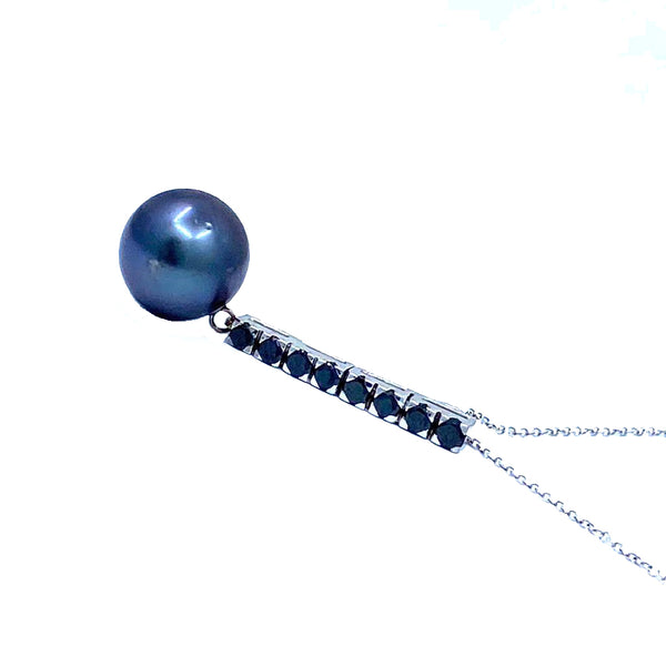 Black Tahitian Pearl  Gold Necklace