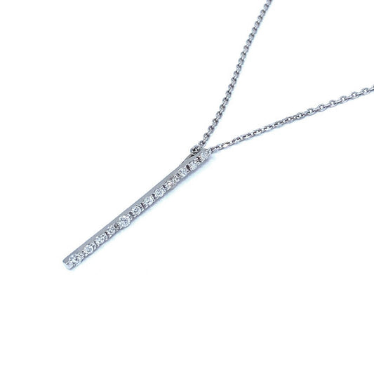 Vertical Diamond 14k White Gold Necklace