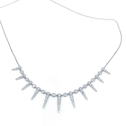 Diamond Spikes White Gold Necklace