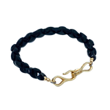 Black Faceted Onix with 14k Yellow Gold Clasp Hugo Original Bracelet